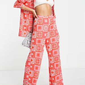 Damson Madder - Knit Crochet Pink Red and White Set